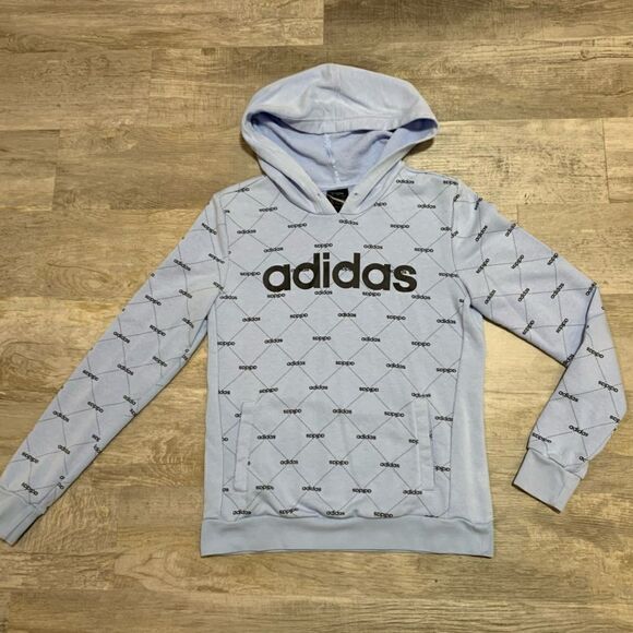 $5 ADD ON ITEM/Women’s Adidas light blue black logo, hoodie, size small - Picture 8 of 11